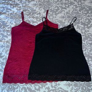 Bundle of 2 Lace Camis * Red & Black * L